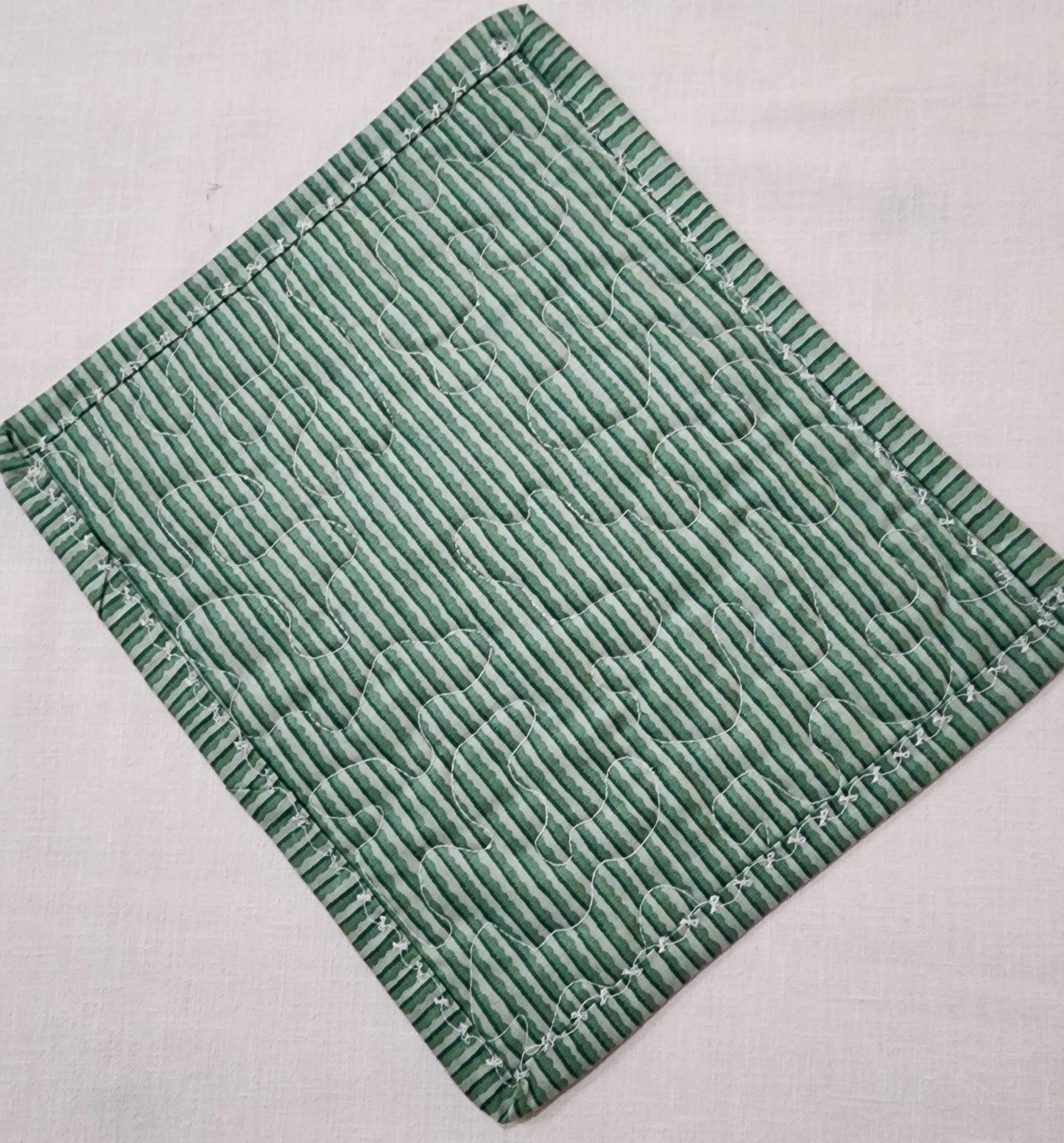 Holiday Mug Rug “Dear Santa, They’re the Naughty Ones” Quilted Coffee Mat
