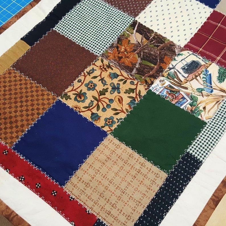 Handmade Patchwork Table Runner • Wildlife Prints, Rustic Cabin Decor (58" x 19")