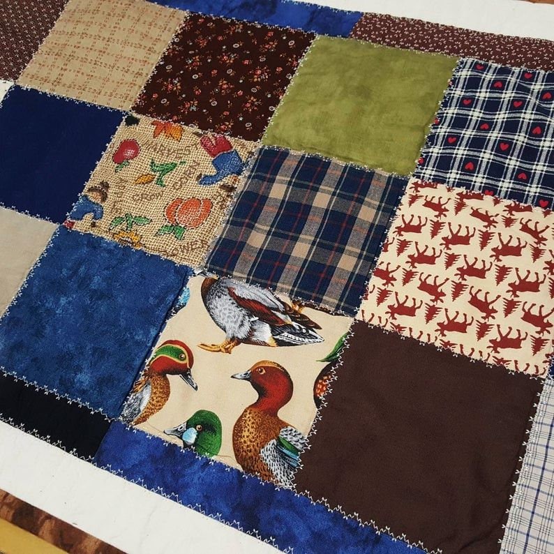 Handmade Patchwork Table Runner • Wildlife Prints, Rustic Cabin Decor (58" x 19")