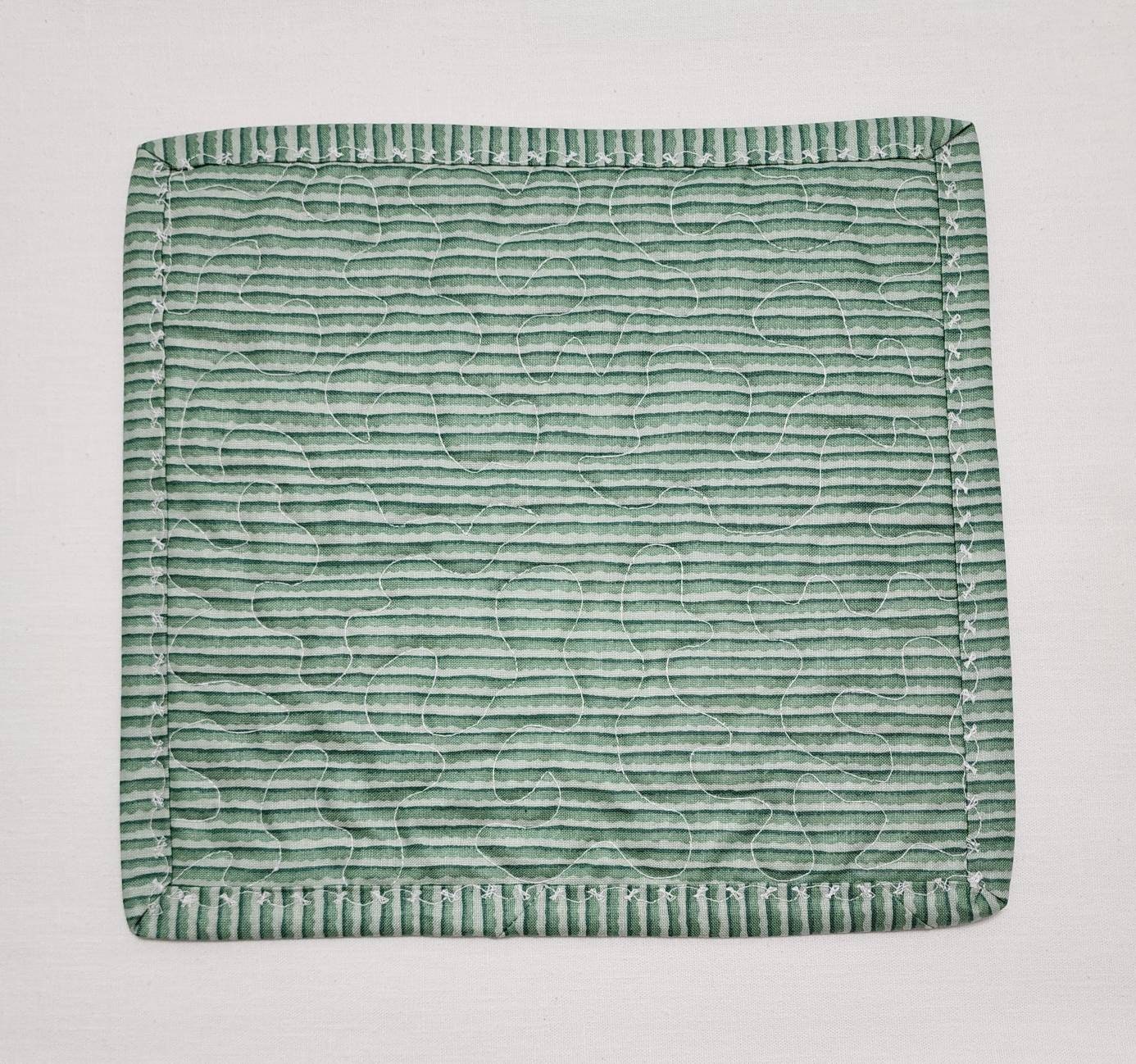 Quilted Mug Rug • “Little Miss Sparkle” • Holiday Coffee Mat • Stocking Stuffer