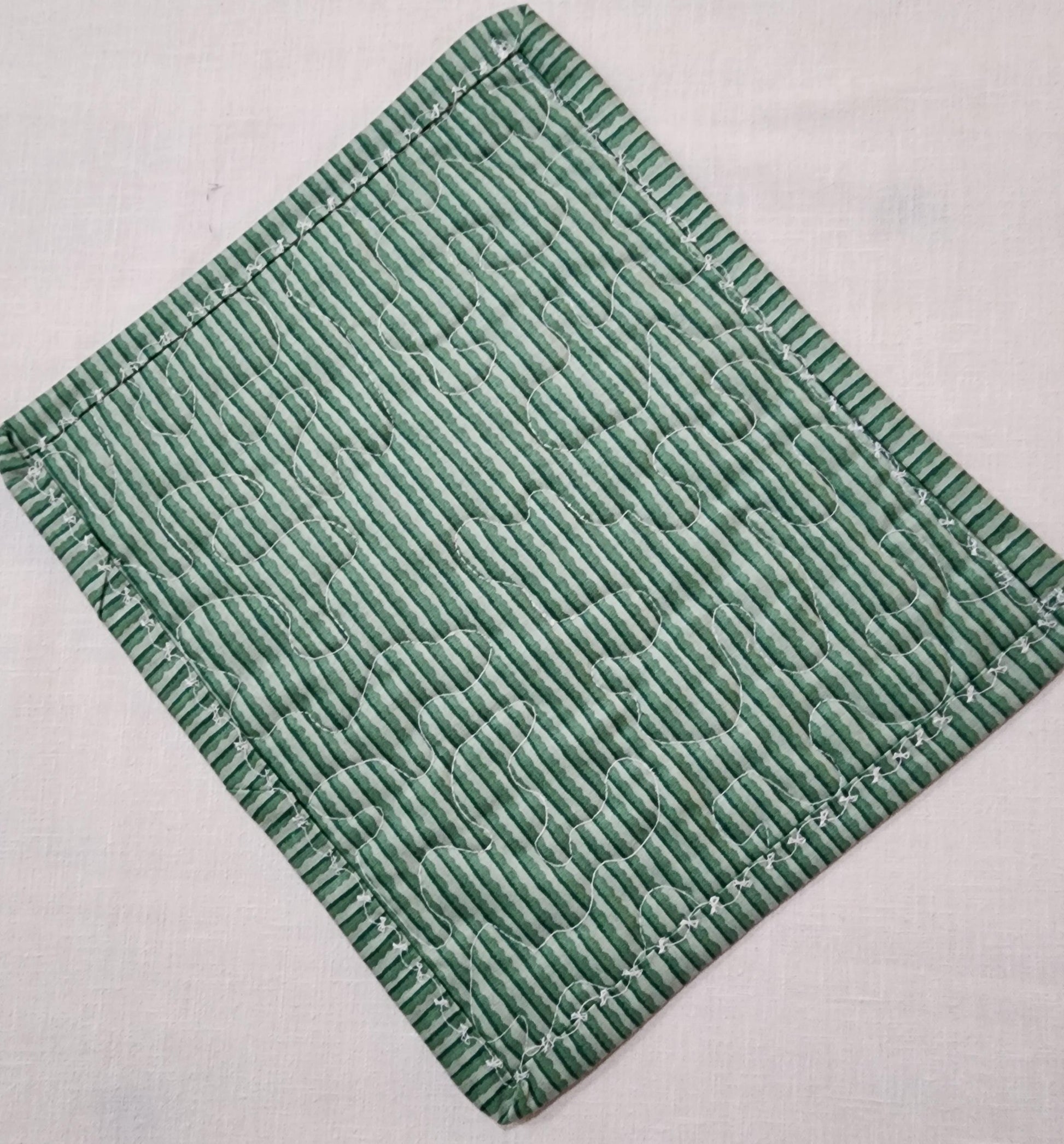 Holiday Mug Rug “Dear Santa, They’re the Naughty Ones” Quilted Coffee Mat