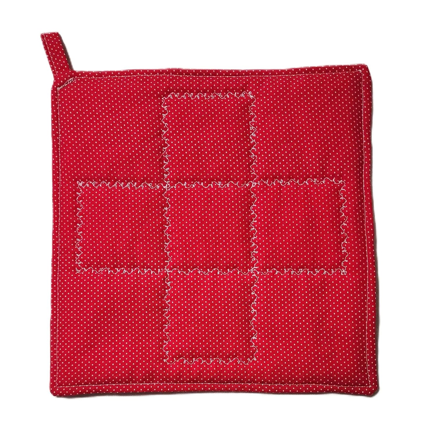 Handmade Nine Patch Quilted Potholder – Holiday Kitchen Decor