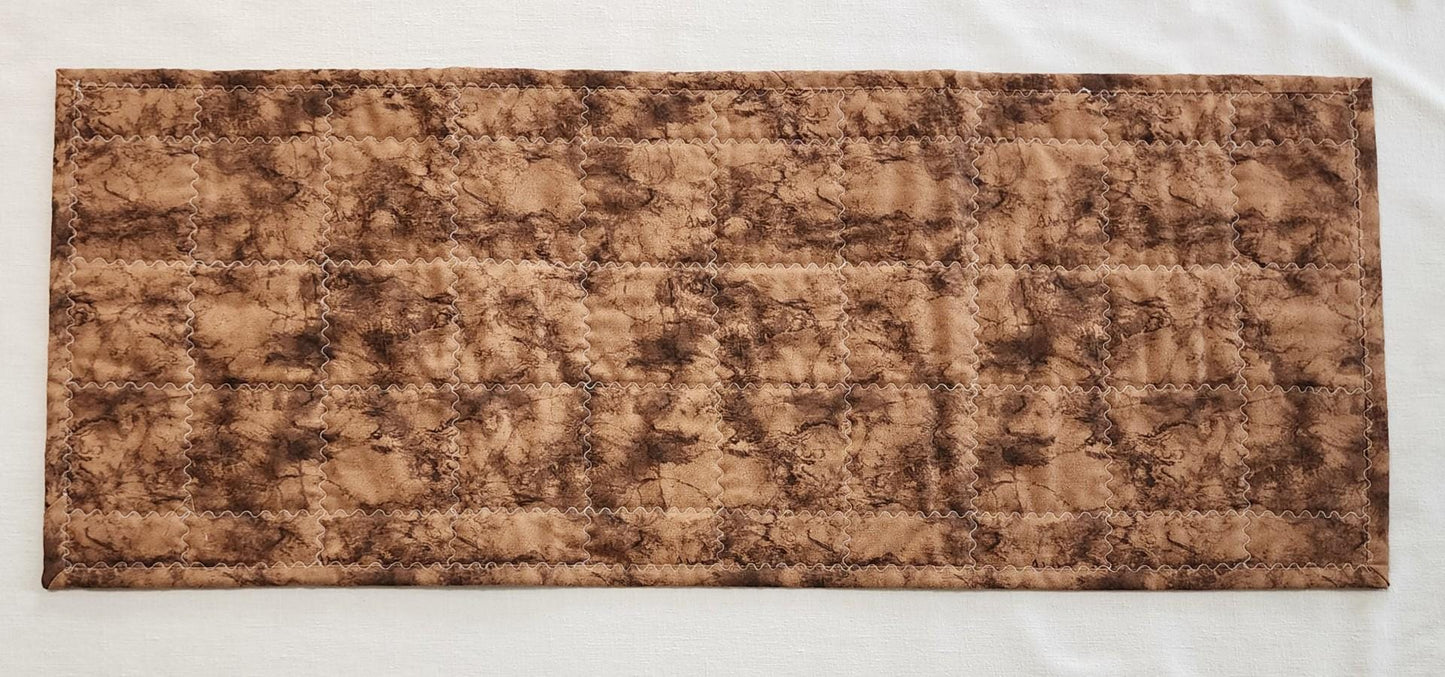 Handmade Earthy Quilted Table Runner, Vibrant color Patchwork