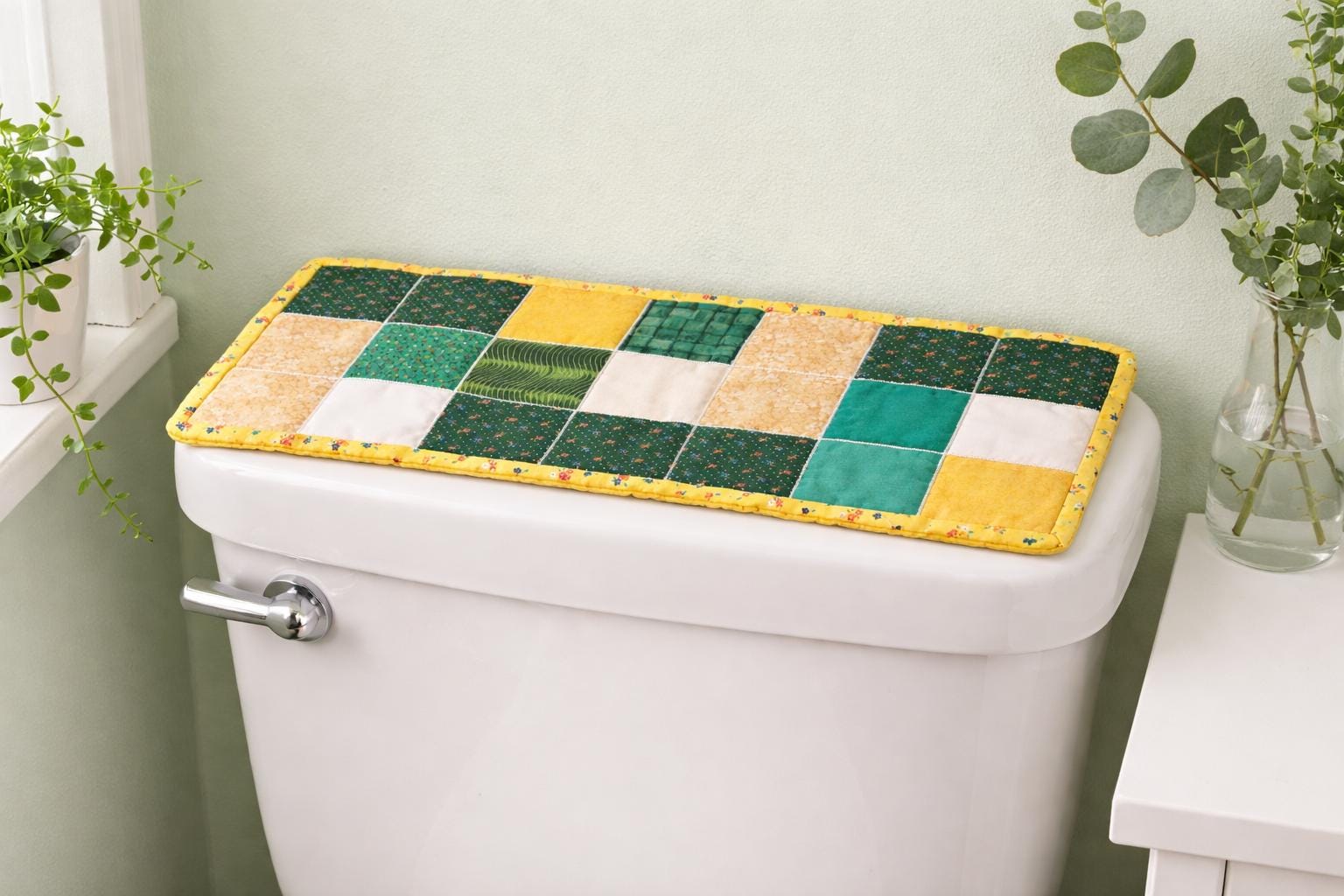Handmade Quilted Table Topper / Narrow Runner – John Deere Colors – 21" x 7" – 100% Cotton