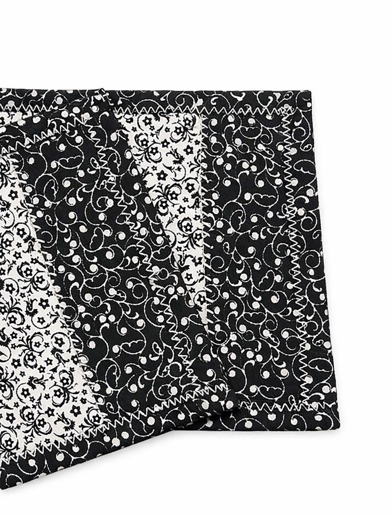 Quilted Mug Rug • Black & White Candle Mat • Handmade Cotton Accent