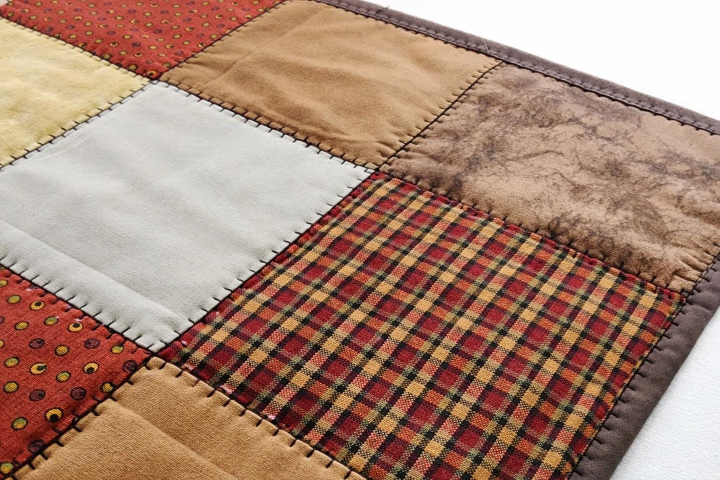 Southwestern Quilted Table Runner – Nine Patch Design – 13 x 25.5 – Rustic Western Decor