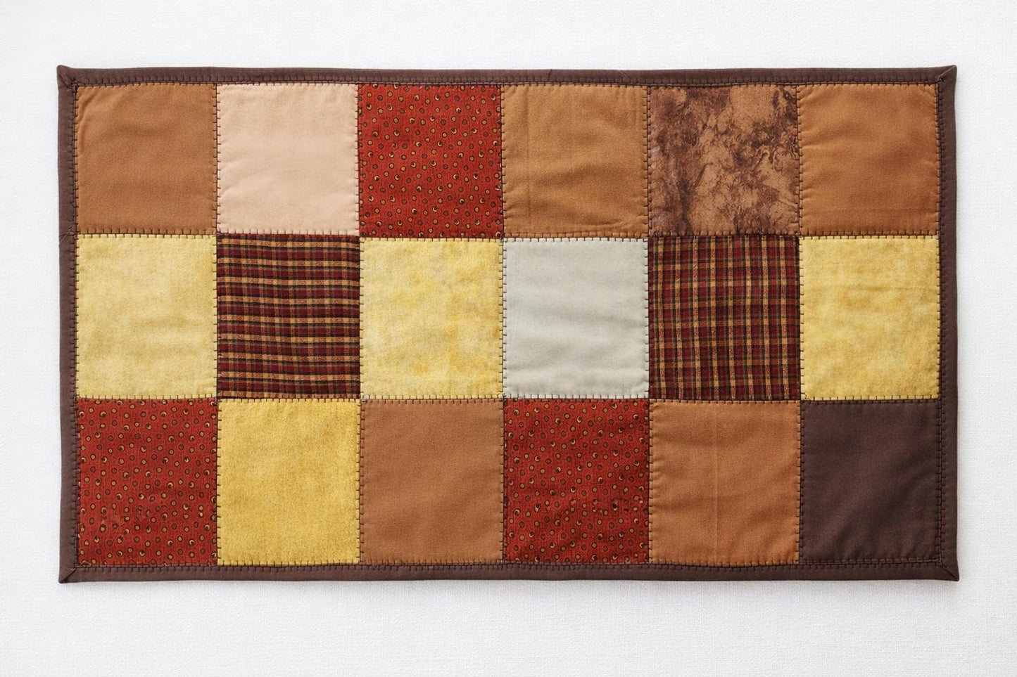 Southwestern Quilted Table Runner – Nine Patch Design – 13 x 25.5 – Rustic Western Decor
