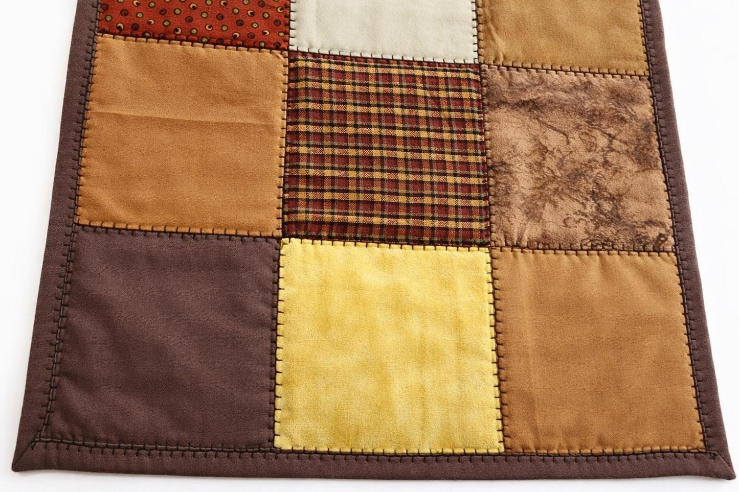 Southwestern Quilted Table Runner – Nine Patch Design – 13 x 25.5 – Rustic Western Decor